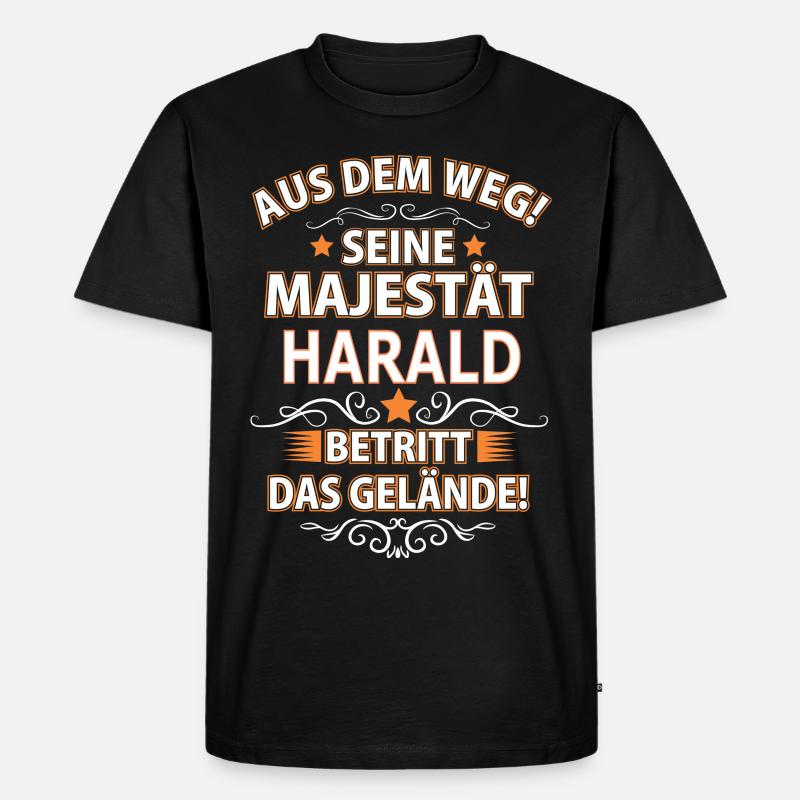 HARALD - Männer Premium Bio T-Shirt - Schwarz