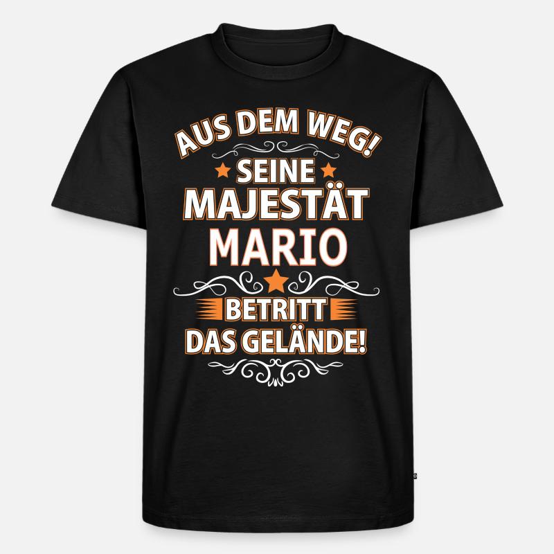 MARIO - Männer Premium Bio T-Shirt - Schwarz