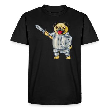 Sir Frikadello Mops - Männer Premium Bio T-Shirt - Schwarz - Vorne - Nico (187cm)
