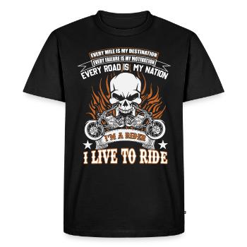 Motocycle cadeau moto rockers proverbes - T-shirt Premium bio Homme - noir - Devant - Nico (187cm)