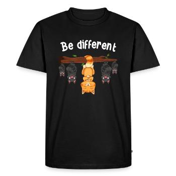 Être différent - T-shirt Premium bio Homme - noir - Devant - Nico (187cm)