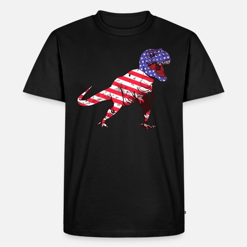 Americasaurus Rex - Männer Premium Bio T-Shirt - Schwarz
