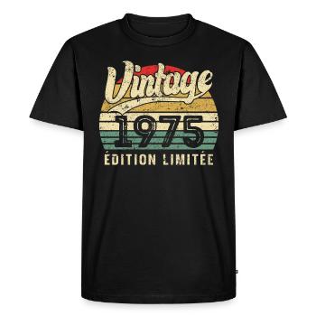 Vintage Geburtstagsgeschenk 1975 Limited Edition - Männer Premium Bio T-Shirt - Schwarz - Vorne - Nico (187cm)