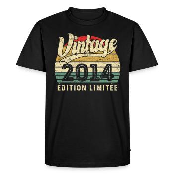 Cadeau D’anniversaire Vintage 2014 Édition Limitée - T-shirt Premium bio Homme - noir - Devant - Nico (187cm)