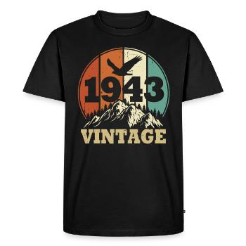 Vintage 1943 - Men's Premium Organic T-Shirt - black - Front - Nico (187cm)