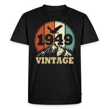 Vintage 1949 - Men's Premium Organic T-Shirt - black - Front - Nico (187cm)
