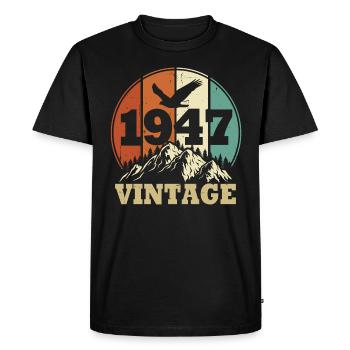 Vintage 1947 - Men's Premium Organic T-Shirt - black - Front - Nico (187cm)