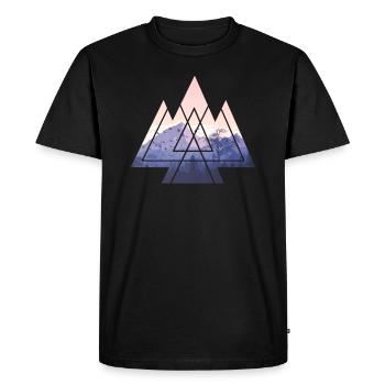 Nature mountains mysterious forest geometri triangle - Men's Premium Organic T-Shirt - black - Front - Nico (187cm)