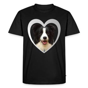 I Love my Border Collie - Heart Dog - Collie - Men's Premium Organic T-Shirt - black - Front - Nico (187cm)