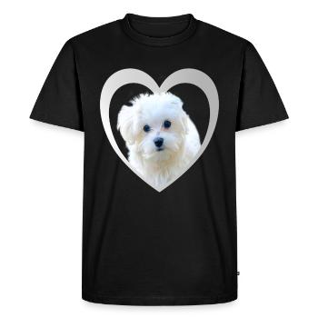 I Love my Maltais - Coeur - Maltais - T-shirt Premium bio Homme - noir - Devant - Nico (187cm)