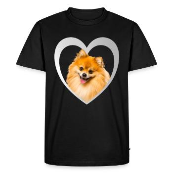 I Love my Nain - Chien coeur - Pitz nain - T-shirt Premium bio Homme - noir - Devant - Nico (187cm)