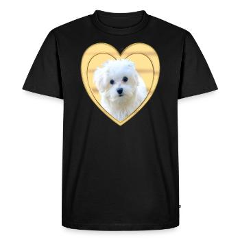 Maltese - Maltese Dog - Heart - Men's Premium Organic T-Shirt - black - Front - Nico (187cm)