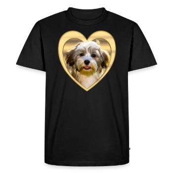 Havaneser - Havaneser Hund - Herz - Männer Premium Bio T-Shirt - Schwarz - Vorne - Nico (187cm)
