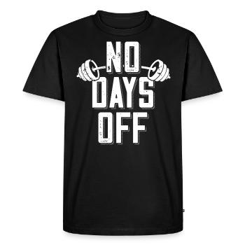 Pas de jours de congé Bodybuilder disant Barbell - T-shirt Premium bio Homme - noir - Devant - Nico (187cm)