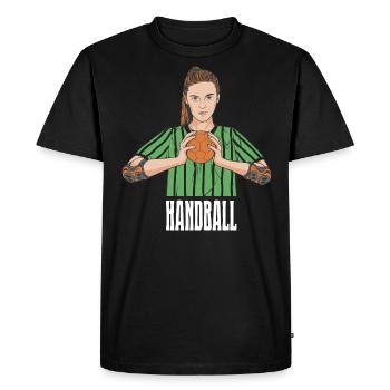 Joueur de handball Handball Outfit Handball Joueur de handball - T-shirt Premium bio Homme - noir - Devant - Nico (187cm)