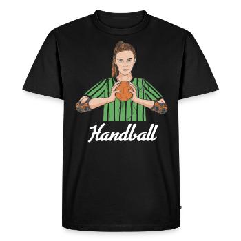 Joueur de handball Handball Outfit Handball Joueur de handball - T-shirt Premium bio Homme - noir - Devant - Nico (187cm)
