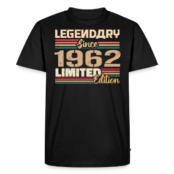 1962 Millésime 1962 Anniversaire Né En 1962 - T-shirt Premium bio Homme - noir - Devant - Nico (187cm)