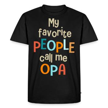 mes personnes péréféres m appellent opa grand-père - T-shirt Premium bio Homme - noir - Devant - Nico (187cm)