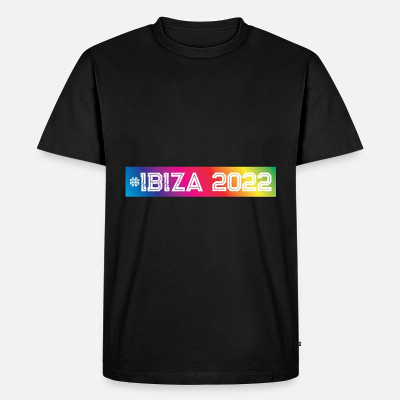 Ibiza 2022 Bunt - Männer Premium Bio T-Shirt - Schwarz