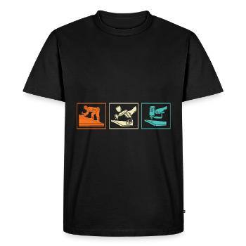 Métier de couvreur Métier Dicton - T-shirt Premium bio Homme - noir - Devant - Nico (187cm)