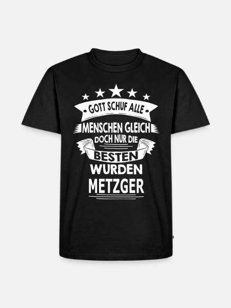 METZGER - Männer Premium Bio T-Shirt - Schwarz