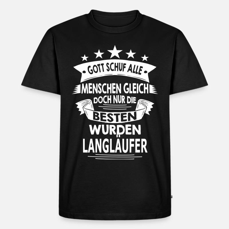 LANGLÄUFER - Männer Premium Bio T-Shirt - Schwarz