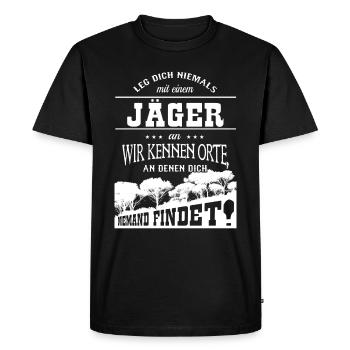 Jäger - Männer Premium Bio T-Shirt - Schwarz - Vorne - Nico (187cm)