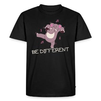 Soyez différent cadeau drôle d'éléphant - T-shirt Premium bio Homme - noir - Devant - Nico (187cm)
