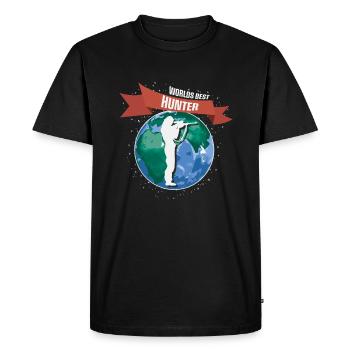 Huntress, Urbain & Lifestyle - T-shirt Premium bio Homme - noir - Devant - Nico (187cm)
