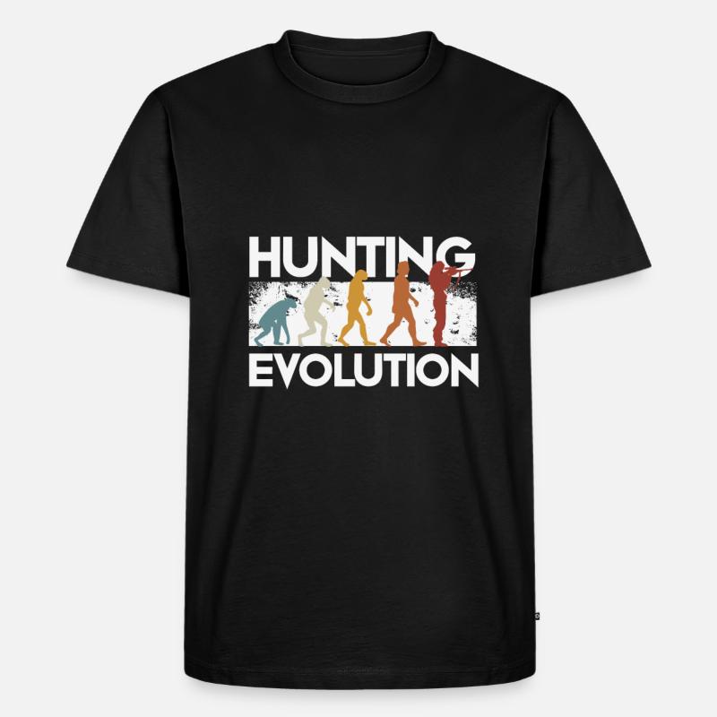 Jägerin Evolution - Männer Premium Bio T-Shirt - Schwarz