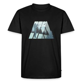 Hunter, wonderful nature - Men's Premium Organic T-Shirt - black - Front - Nico (187cm)