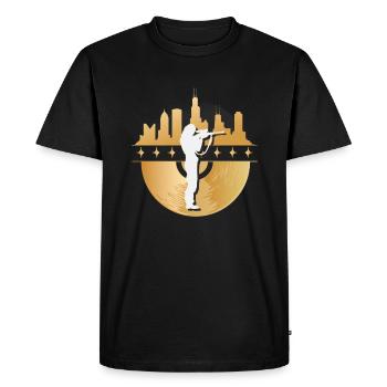 Huntress, Urbain & Lifestyle - T-shirt Premium bio Homme - noir - Devant - Nico (187cm)