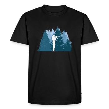 Chasseur, nature merveilleuse - T-shirt Premium bio Homme - noir - Devant - Nico (187cm)