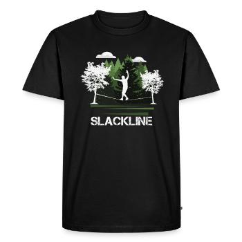Slackline, Balance Sport - T-shirt Premium bio Homme - noir - Devant - Nico (187cm)