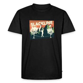 Slackline, Balance Sport - T-shirt Premium bio Homme - noir - Devant - Nico (187cm)