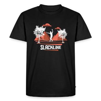 Slackline, Balance Sport - T-shirt Premium bio Homme - noir - Devant - Nico (187cm)