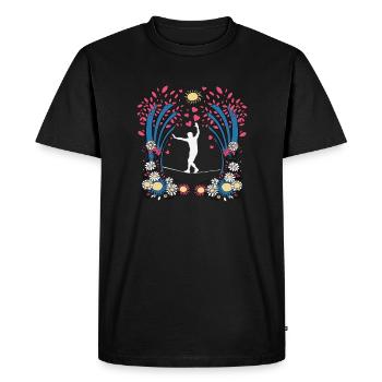 Slackline, Balance Sport - T-shirt Premium bio Homme - noir - Devant - Nico (187cm)