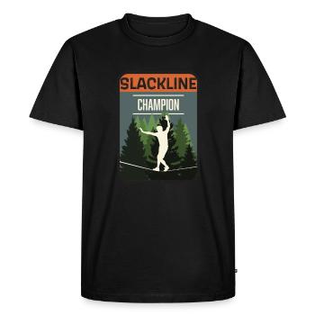 Slackline, Balance Sport - T-shirt Premium bio Homme - noir - Devant - Nico (187cm)