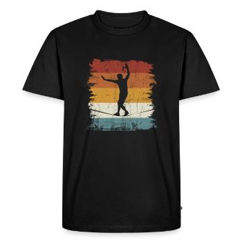 Slackline rétro vintage - T-shirt Premium bio Homme - noir - Devant - Nico (187cm)
