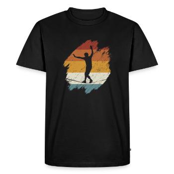 Slackline rétro vintage - T-shirt Premium bio Homme - noir - Devant - Nico (187cm)
