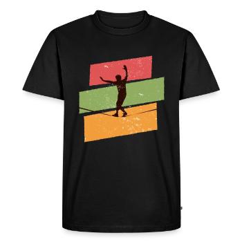 Slackline rétro vintage - T-shirt Premium bio Homme - noir - Devant - Nico (187cm)