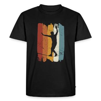 Slackline rétro vintage - T-shirt Premium bio Homme - noir - Devant - Nico (187cm)