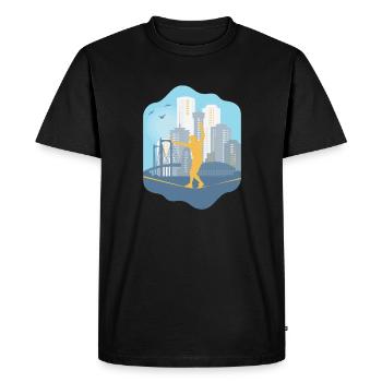 Slackline, Urbain, Lifestyle & City - T-shirt Premium bio Homme - noir - Devant - Nico (187cm)
