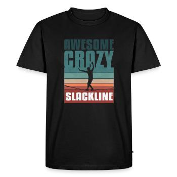Slackline rétro vintage - T-shirt Premium bio Homme - noir - Devant - Nico (187cm)