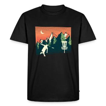 Trend Sport Disc Golf, Nature, Geometry Design - Men's Premium Organic T-Shirt - black - Front - Nico (187cm)