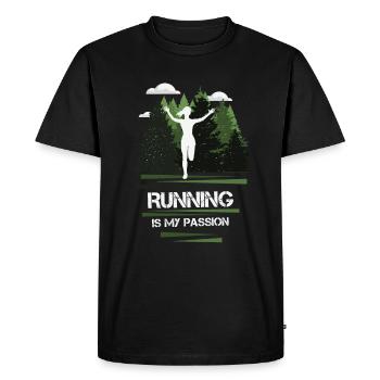 Marathon, Trailrunning Passion - Men's Premium Organic T-Shirt - black - Front - Nico (187cm)