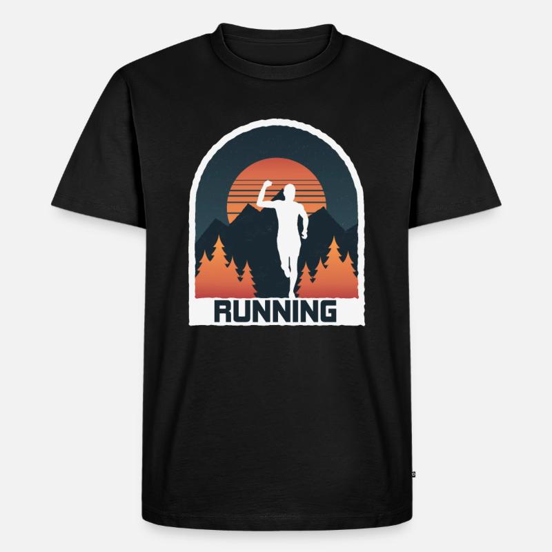 Marathon, Trailrunning Läufer - Männer Premium Bio T-Shirt - Schwarz