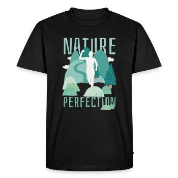 Marathon, TrailRunning Runner - Men's Premium Organic T-Shirt - black - Front - Nico (187cm)