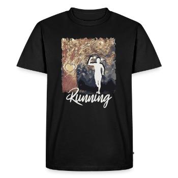 Marathon, TrailRunning Runner - Men's Premium Organic T-Shirt - black - Front - Nico (187cm)