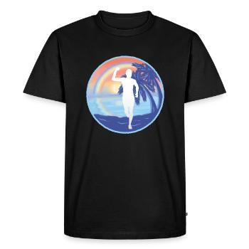 Marathon, TrailRunning Runner - Men's Premium Organic T-Shirt - black - Front - Nico (187cm)